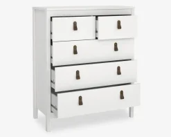 Kommode Madrid med 5 skuffer hvid