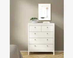 Kommode Madrid med 5 skuffer hvid