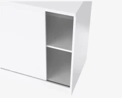 Kommode Naia med 3 skuffer og en skydedør hvid