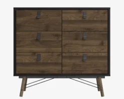 Kommode Ry m. 6 skuffer