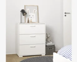 Kommode Sofia hvid med 3 skuffer