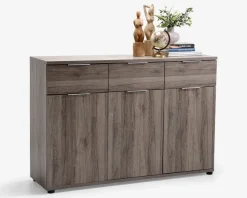 Komode m. 3 skuffer og 3 låger