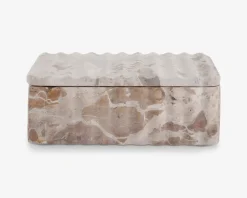 Krukke m/låg brun marmor H.8 cm