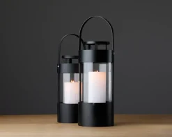 Lanterne Cylinder Sort H.32 cm