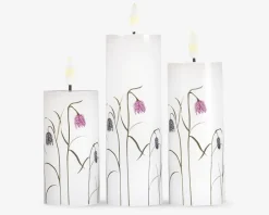 LED lys voks 3 stk. blomster