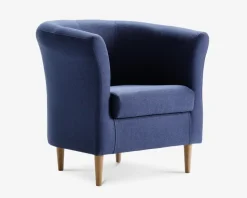 Lænestol Flash Blå Med Eg Ben