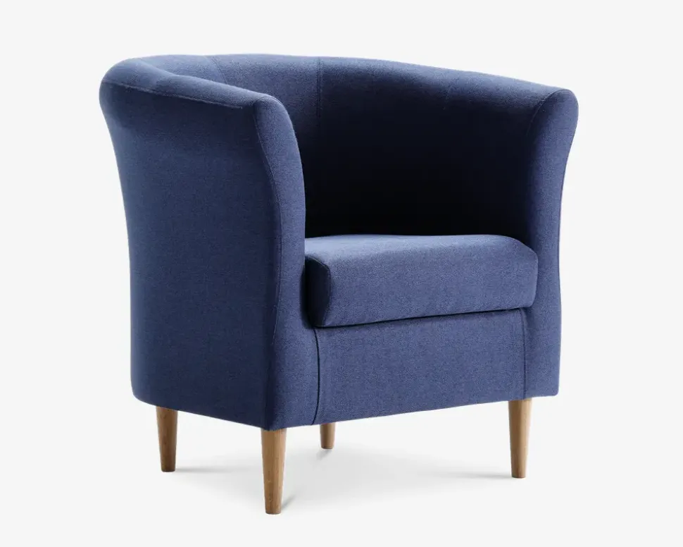 Lænestol Flash Blå Med Eg Ben