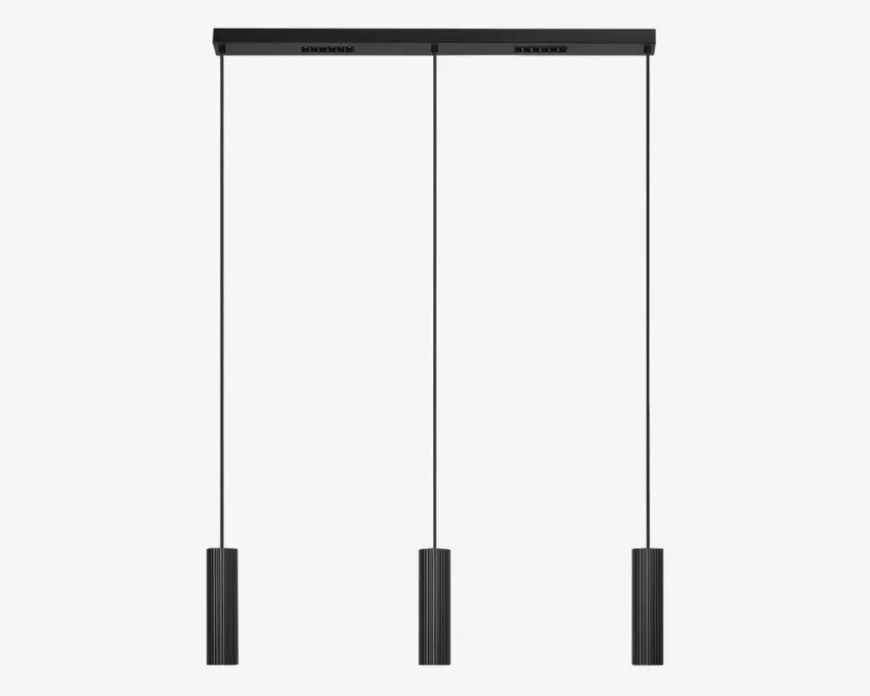 Loftlampe Drums sort L.82,5 cm