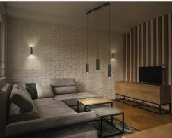 Loftlampe Drums sort L.82,5 cm