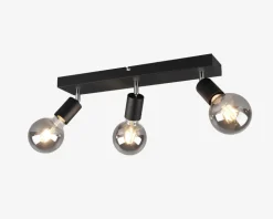 Loftlampe Vannes 3 Sort L.44 cm