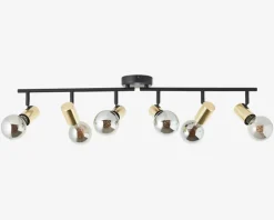 Loftspot Kerry Sort/Messing 6 x E27