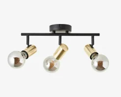 Loftspot Kerry Sort/Messing 3 x E27