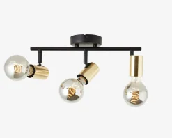 Loftspot Kerry Sort/Messing 3 x E27