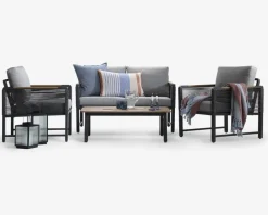 Loungesæt 4 dele Antracit/grå