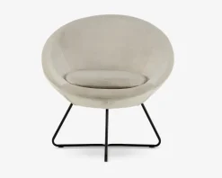 Loungestol beige/sort metalstel