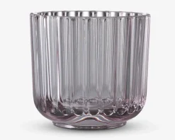 Lyngby fyrfadsstage glas pink H.6,5 cm