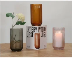 Lyngby vase glas amber H.20 cm