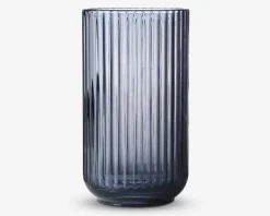 Lyngby vase glas blå H.20 cm