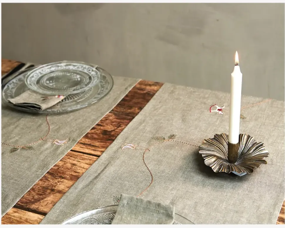 Lysestage Blad Guld H.6xØ.16 cm