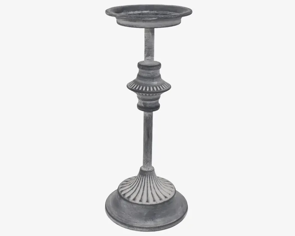 Lysestage Bloklys Grå H.30