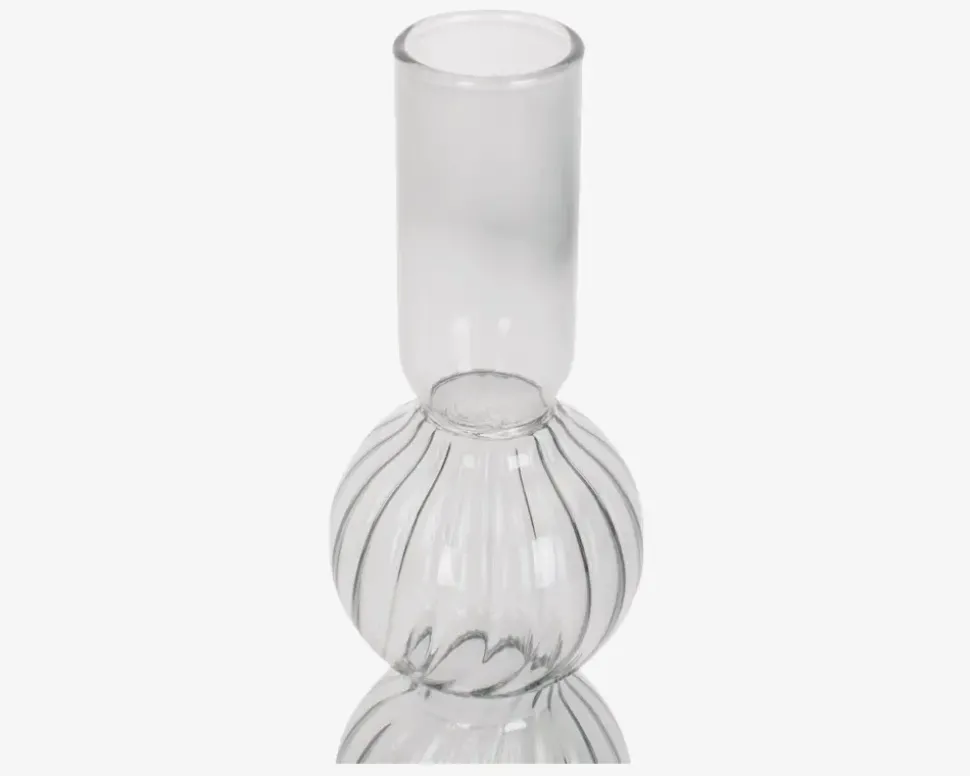 Lysestage Bubbles Klar H.16 cm