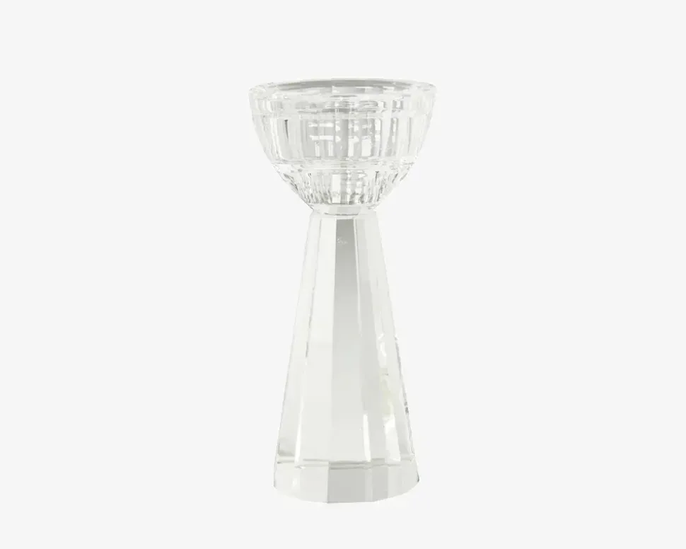 Lysestage Klar Glas H.14 x Ø. 6 cm