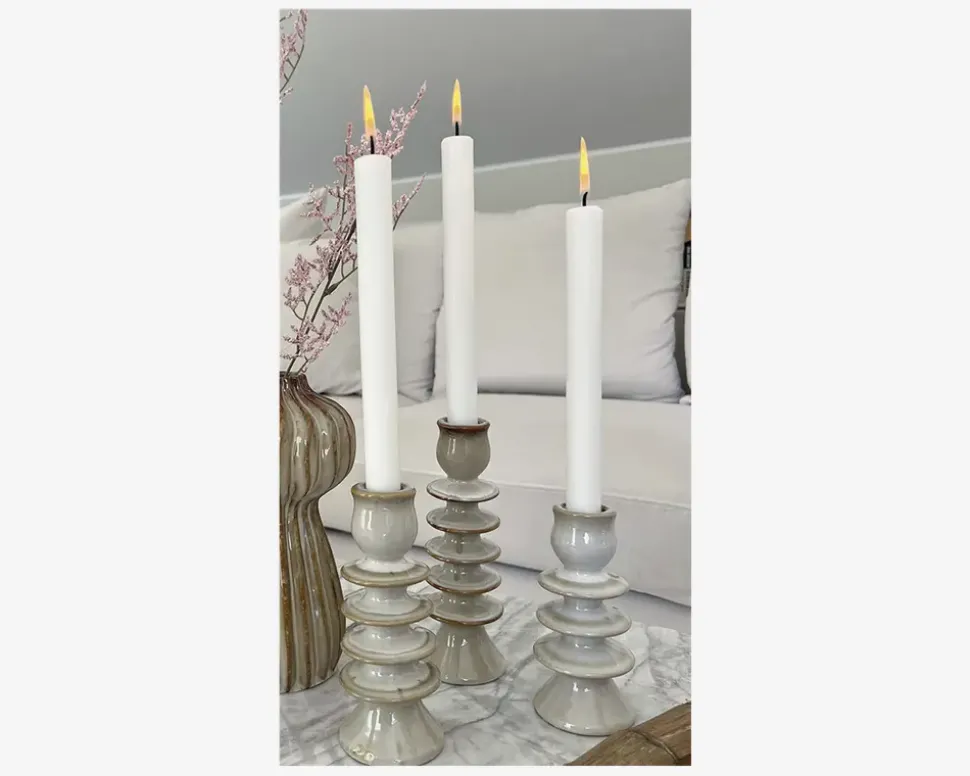 Lysestage sand H.19 cm