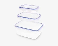 Madopbevaring firkantet sæt 3 stk.