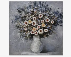 Maleri blomster vase 80x80 cm