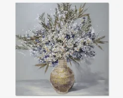 Maleri små blomster vase 100x100 cm