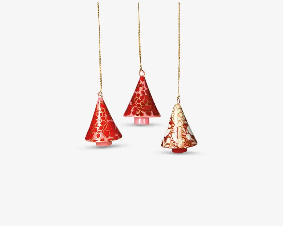 Ornament juletræ m/mønster ass H.5 cm