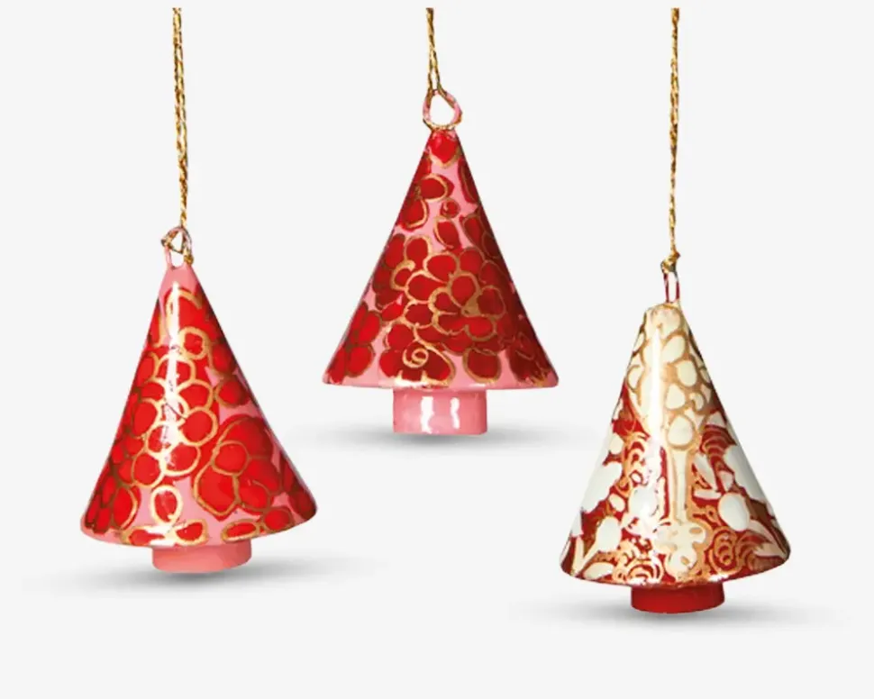 Ornament juletræ m/mønster ass H.5 cm