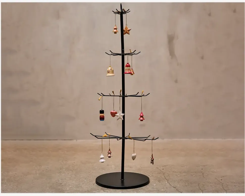 Ornament juletræ m/mønster ass H.5 cm