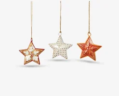 Ornament stjerne træ ass H.5 cm