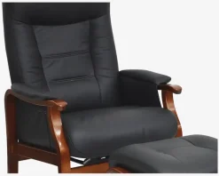 Otium Stol Sort Læder/Mahogni