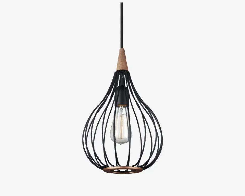 Pendel Drops Sort Træ Ø.23 cm