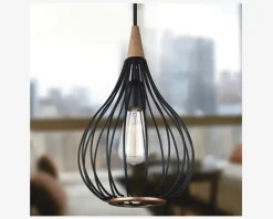 Pendel Drops Sort Træ Ø.23 cm