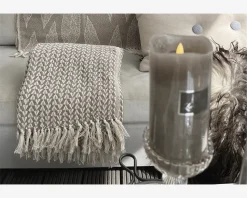 Plaid Med Mønster Sand 160x125