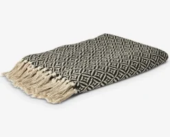 Plaid Med Mønster Sort/Natur 130x170