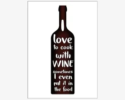 Plakat I Love To Cook With Wine