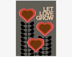 Plakat Let Love Grow Gray