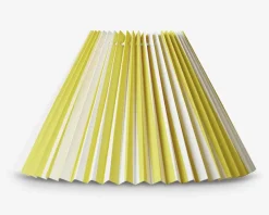 Plisséskærm Stribet Gul/Hvid 21 cm