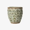 Potte Med Mønster Grøn H.15 cm