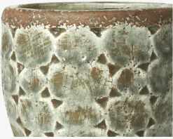 Potte Med Mønster Grøn H.15 cm