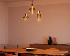 Pære Vintage globe røgfarvet E27 H.26 cm