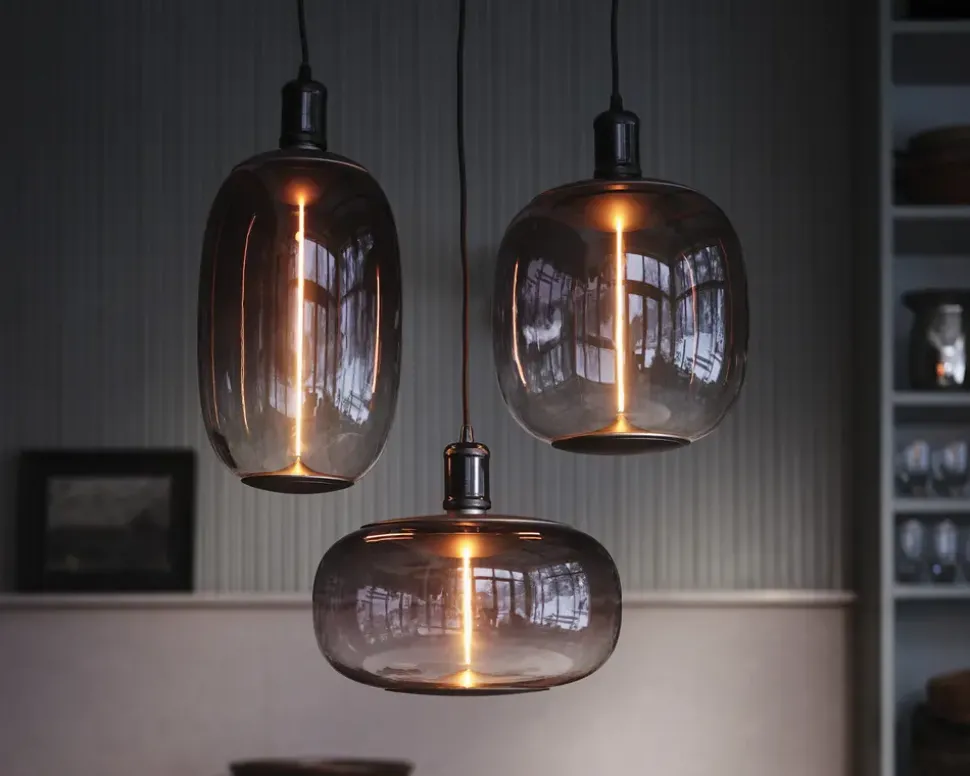 Pære Vintage oval smoke E27 H.30 cm