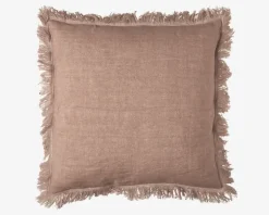 Pude Hør/Bomuld Med Fryns Rose