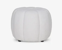 Puf hvid boucle stof