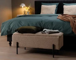 Puf/bænk med opbevaring beige