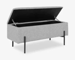 Puf/bænk med opbevaring grå